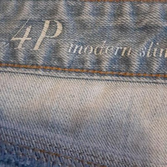 Loft Light Indigo Wash Modern Slim Jeans Size 4P - Picture 12 of 13